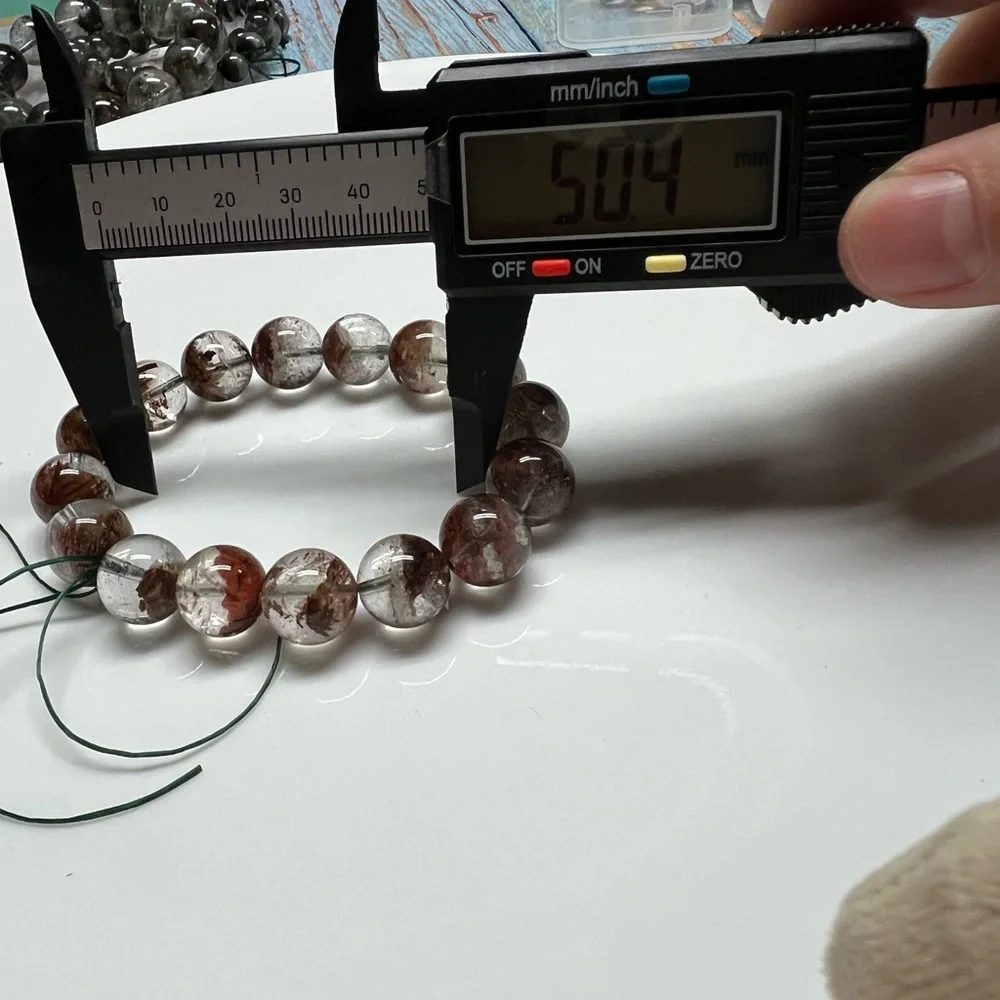 13mm Multi-color Phantom Quartz Beaded Bracelet - Picture 4 of 6